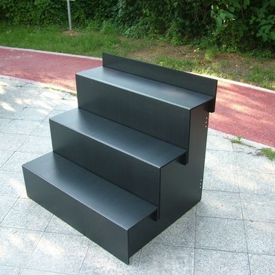 ขาตั้งโชว์ดอกไม้ คอโรพลาสต์ สีดำ พลาสติกลูกฟูก PP 4 ขั้น ทนทาน
