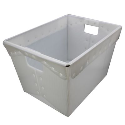 การหมุนเวียน Corrugated Postal Tote สีขาว USPS Shipping Plastic Totes